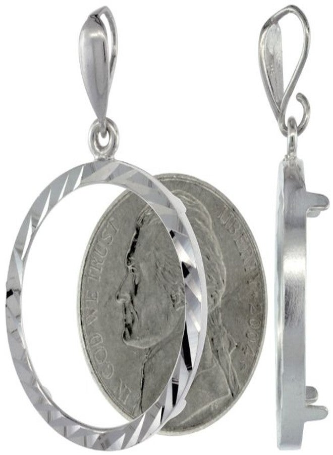 سابرينا سيلفر إطار من الفضة الإسترلينية والنيكل، 21 مم، عملات معدنية، ظهر شوكي، قطع ماسي، عملة 5 سنتات غير متضمنة - Image 4