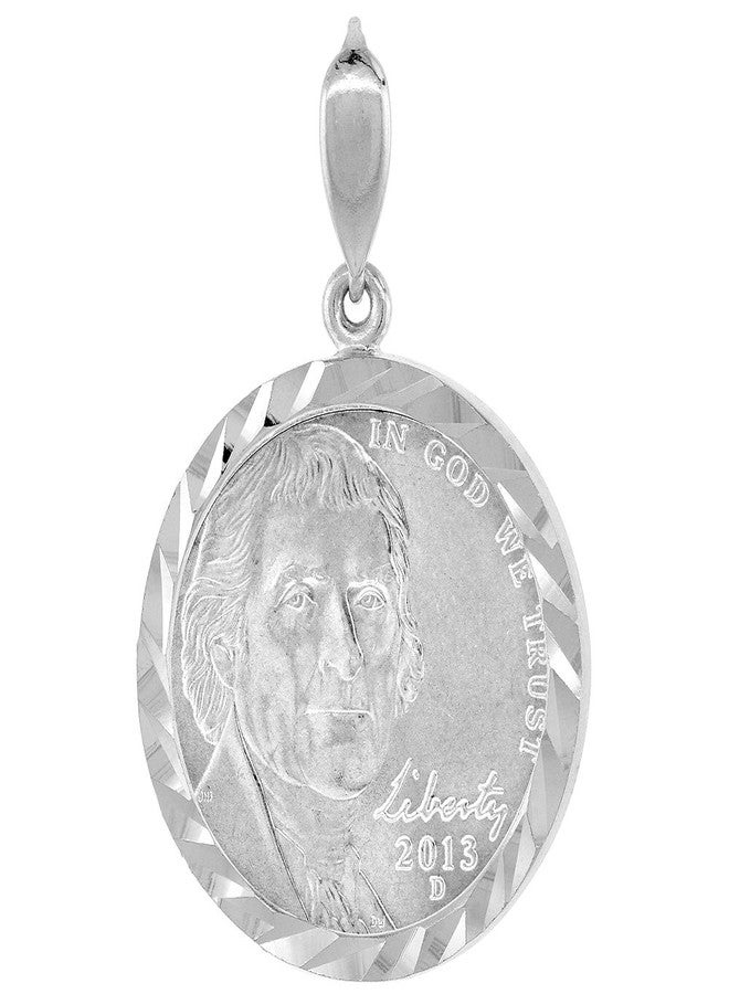 سابرينا سيلفر إطار من الفضة الإسترلينية والنيكل، 21 مم، عملات معدنية، ظهر شوكي، قطع ماسي، عملة 5 سنتات غير متضمنة - Image 1