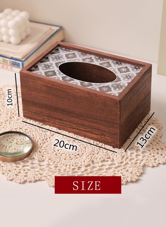 صندوق مناديل خشبي عتيق، منظم مناديل طاولة، موزع مناديل مزخرف للمنزل والمكتب والمطبخ وغرفة الطعام - Image 2
