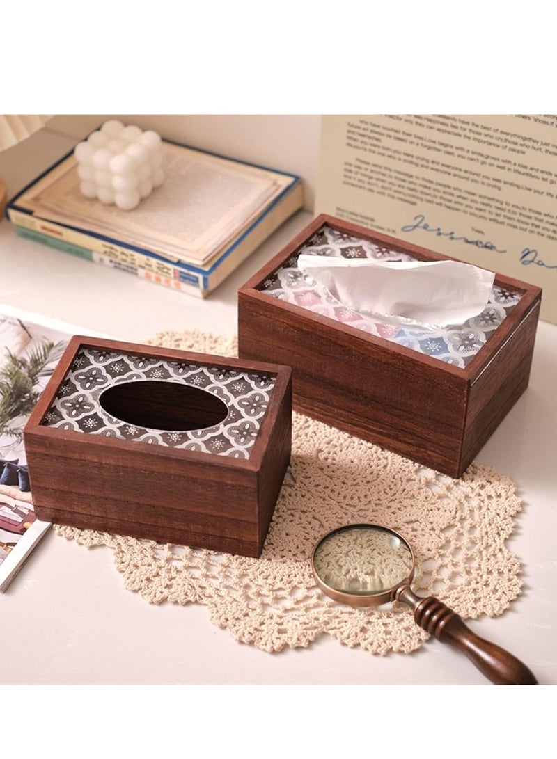 صندوق مناديل خشبي عتيق، منظم مناديل طاولة، موزع مناديل مزخرف للمنزل والمكتب والمطبخ وغرفة الطعام - Image 3