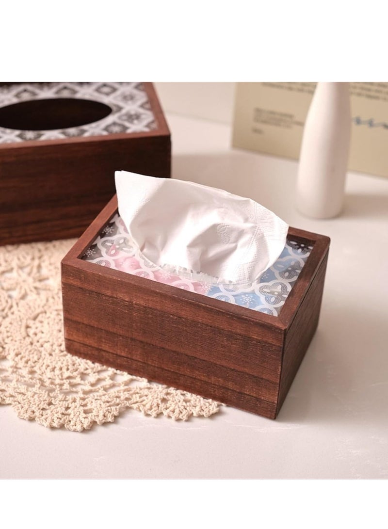 صندوق مناديل خشبي عتيق، منظم مناديل طاولة، موزع مناديل مزخرف للمنزل والمكتب والمطبخ وغرفة الطعام - Image 4