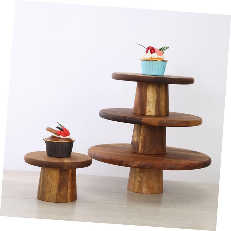 Wooden High Foot Cake Stand 12 Inch Japanese Style Dessert Display Tray For Home Afternoon Tea - Image 5