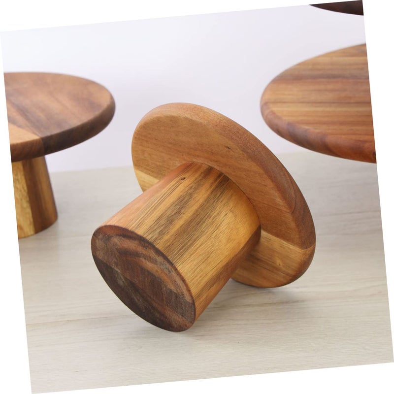 Wooden High Foot Cake Stand 12 Inch Japanese Style Dessert Display Tray For Home Afternoon Tea - Image 4