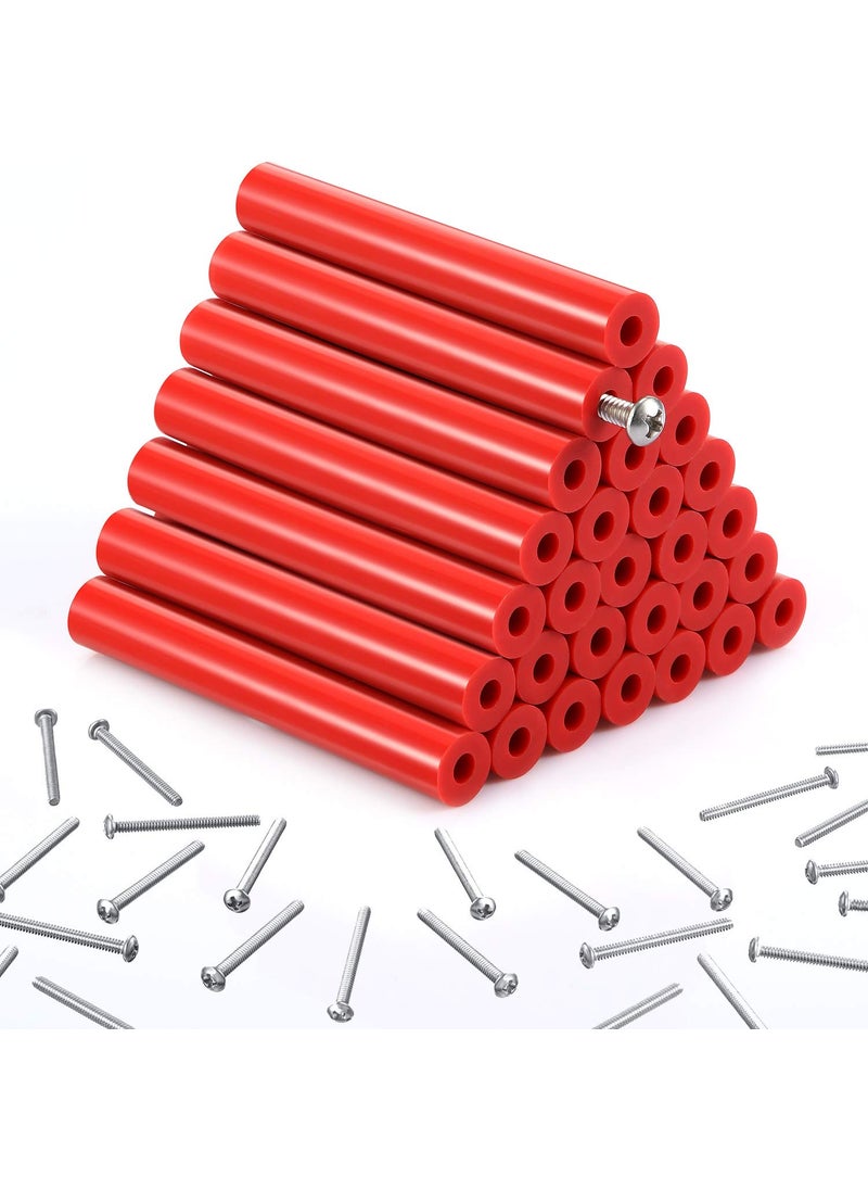 Hotop Hotop 64 Pieces Electrical Outlet Spacers Electrical Outlet Box Extender Kit Includes 16 Pcs 3 Inch Switch and 48 Pcs 112 Inch 632 Thread Flat Head Device Mounting Long Screws Red 
