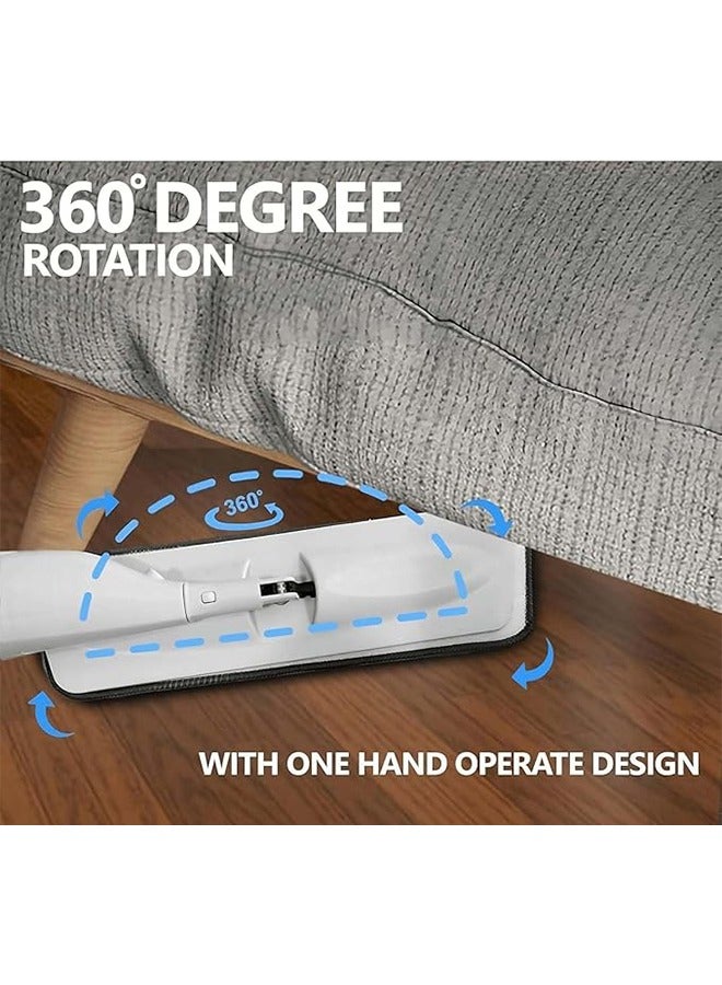 XiuWoo Spray Mop for WetMicrofiber  and Dry Floor Cleaning, Reusable Mop Pads Head, Dirt Cleaner 360 Degree Spin, White, 4 pcs of spray cloth, 400ml - Image 5