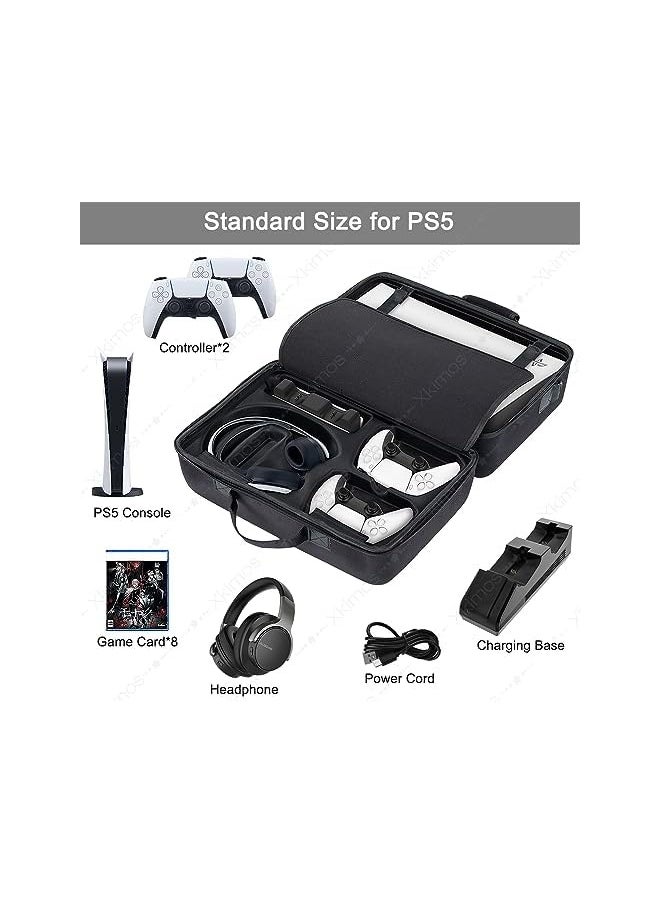 Topleo PS5 Gaming Storage Bag For Portable Cross-Body Or For Hanging On A Suitcase Rugged, ,Waterproof, Large Capacity, Soft Compartment Suitable For PS5 Game Console To Carry On A Trip (Black)  - Image 2