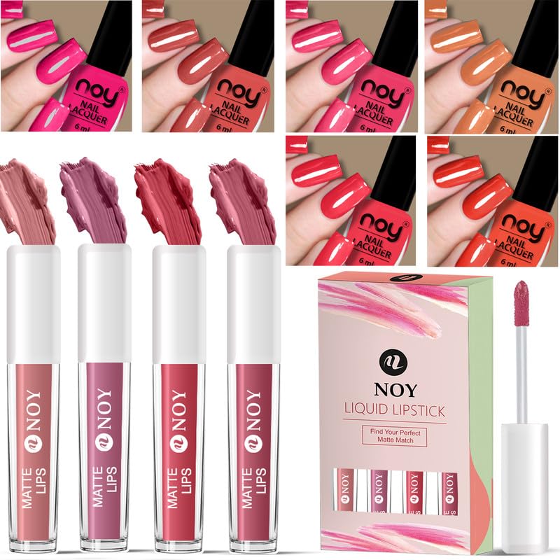 Noy Fall Nail Paint AllDay Glam Set LongWear Nail Paint Liquid Lipstick For Gorgeous Timeless Beauty - Image 1
