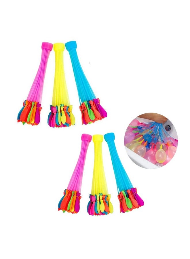 VikriDA Rubber Holi Magic Bunch Water Balloon Kit Fill & Tie In 60 Second Magic Bunch Of Water Balloons For Kids Hassle Free Celebration Water Sports Fun (6 Bunches-222 Pieces Magic Balloons), Multi - Image 1