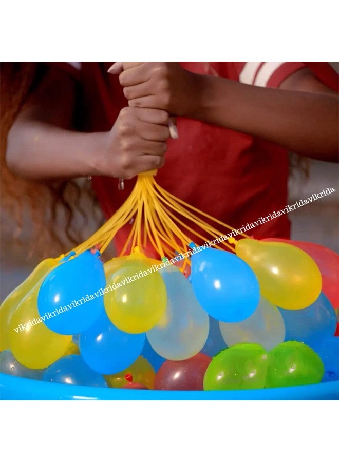 VikriDA Rubber Holi Magic Bunch Water Balloon Kit Fill & Tie In 60 Second Magic Bunch Of Water Balloons For Kids Hassle Free Celebration Water Sports Fun (6 Bunches-222 Pieces Magic Balloons), Multi - Image 3