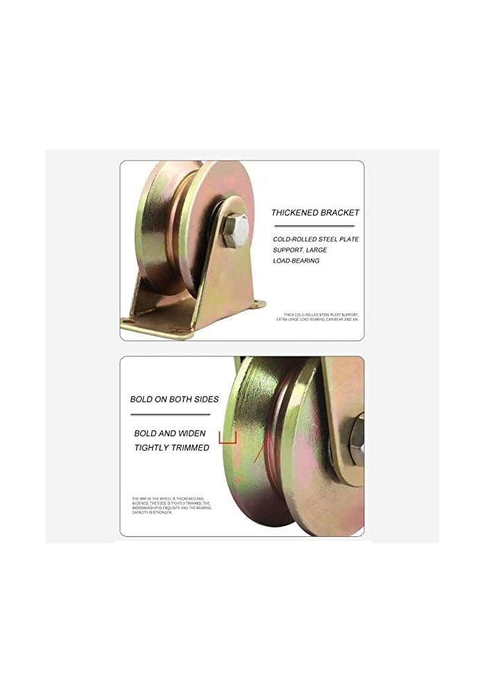 AQ AQSON AQSON U-Shaped Track Wheels - 4pcs Sliding Gate Roller for Smooth and Quiet Operation - Image 3