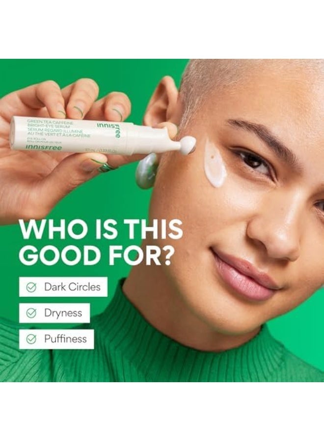 Innisfree Green Tea Caffeine Depuffing Eye Serum with Niacinamide, Cooling Korean Eye Roll-On for Hydration and Brightening |10ml 10mlml - Image 4