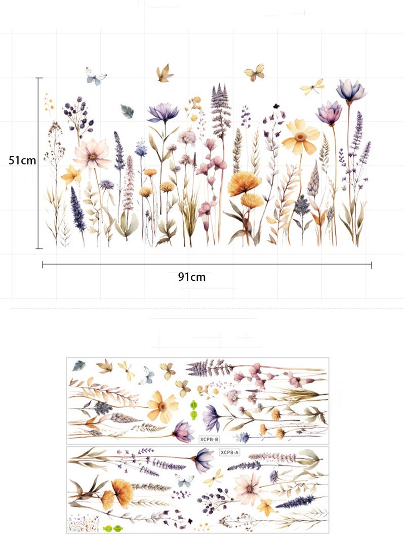 Light color flower skirting plant wall decoration bedroom sofa corridor vanilla bar wall sticker  - Image 5