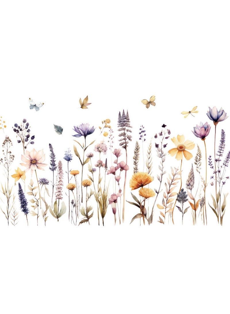 Light color flower skirting plant wall decoration bedroom sofa corridor vanilla bar wall sticker  - Image 1