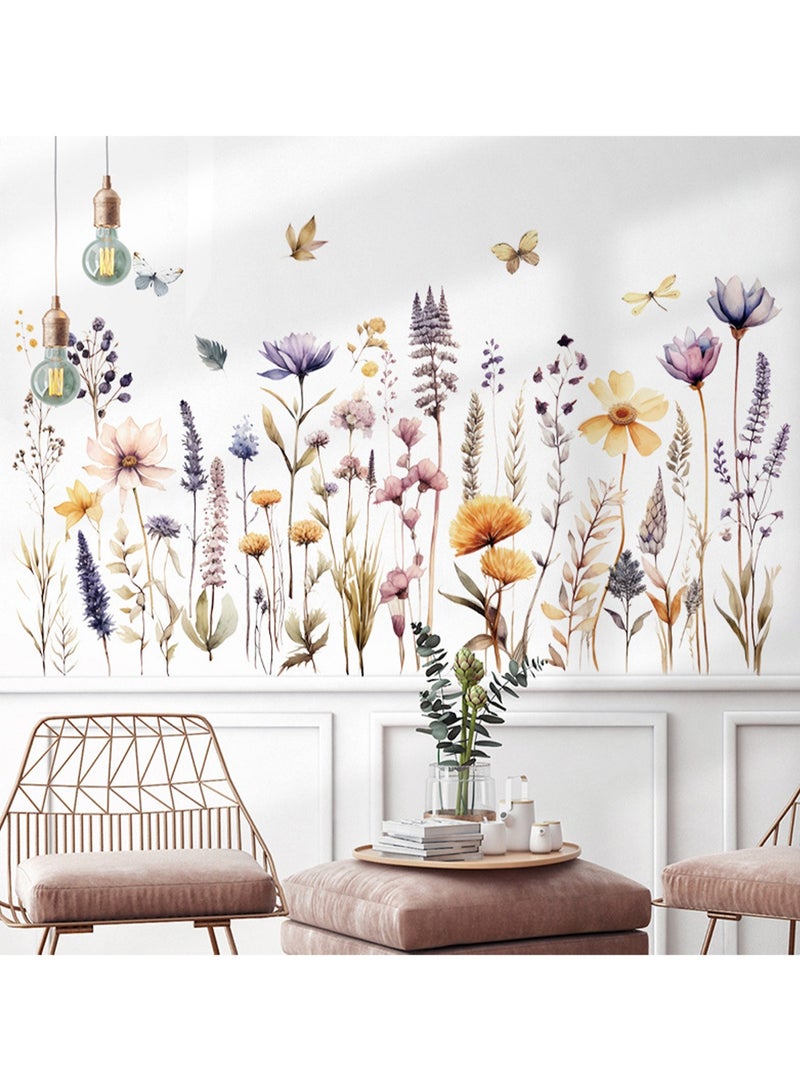 Light color flower skirting plant wall decoration bedroom sofa corridor vanilla bar wall sticker  - Image 3