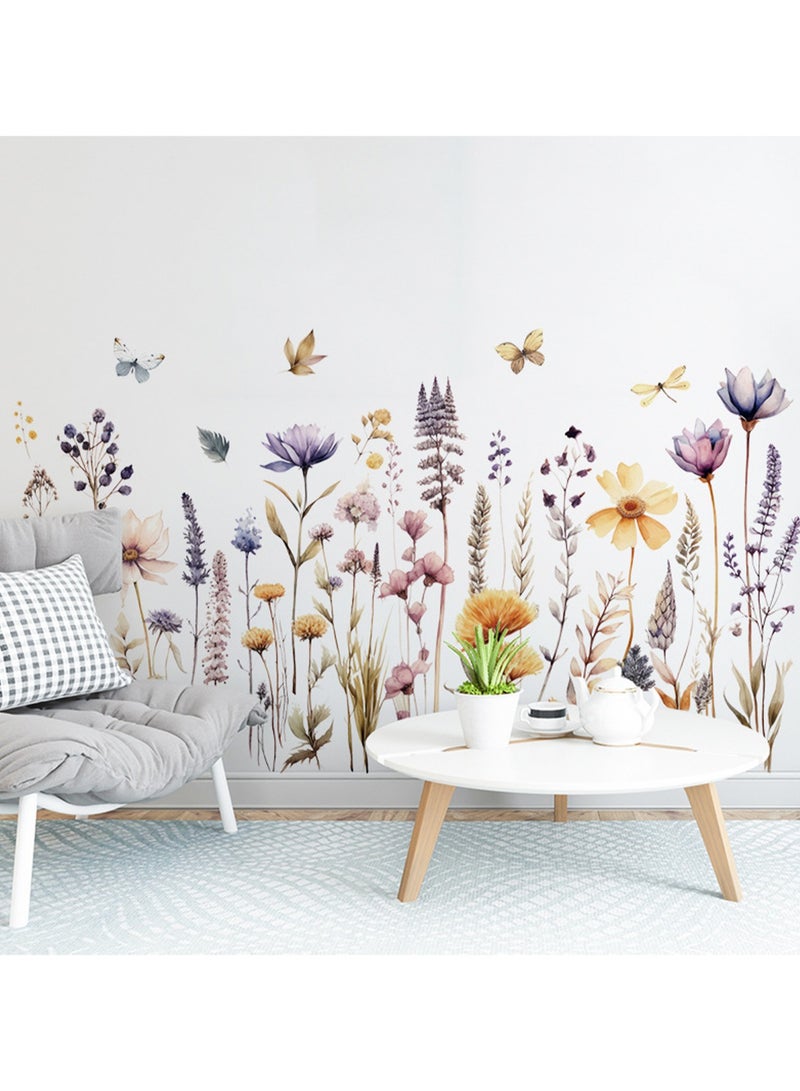 Light color flower skirting plant wall decoration bedroom sofa corridor vanilla bar wall sticker  - Image 4