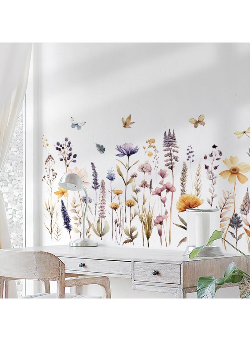 Light color flower skirting plant wall decoration bedroom sofa corridor vanilla bar wall sticker  - Image 2