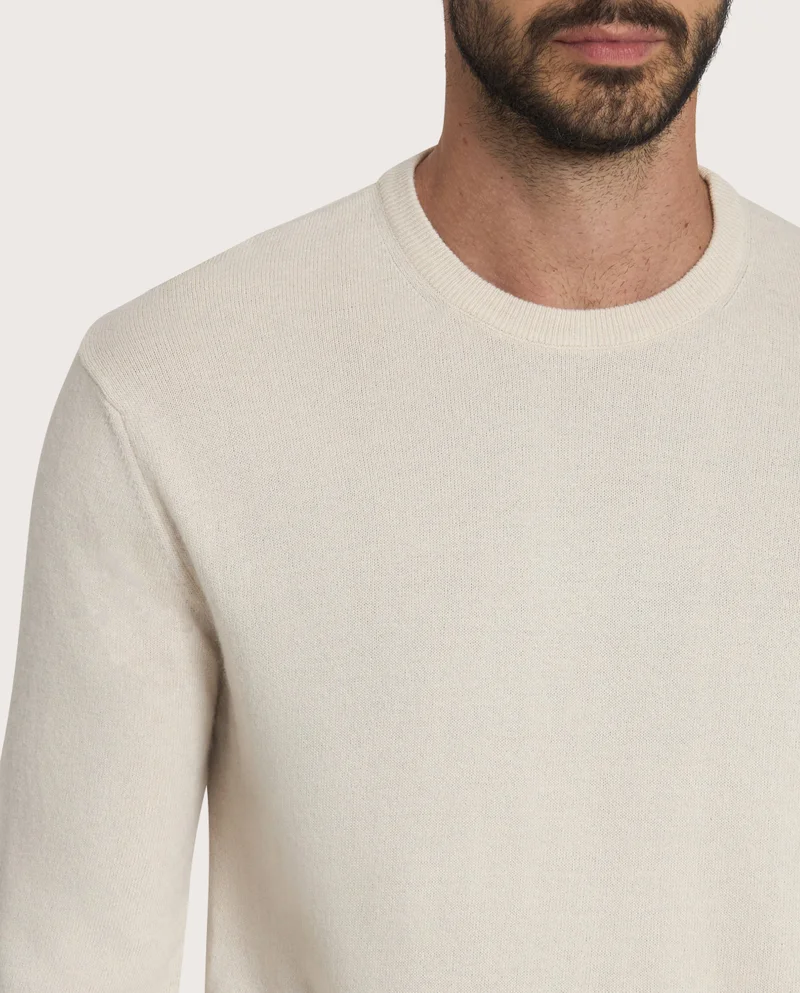 كاميتشسما Vincent Cream Cashmere Blend Crew Neck Jumper