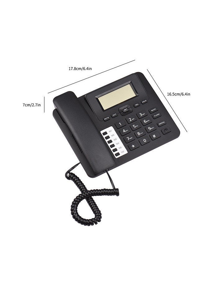 Generic - Black Corded Phone Desk Landline Phone Telephone DTMF/FSK Dual System Support Hands-Free/Redial/Flash/Speed Dial/Ring Volume Control Built-in IC Chip High Quality Sound Real-time Date - Image 1