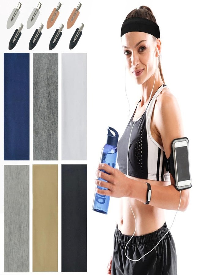 lyfLux 14-Piece No Bend Hair Clips & Yoga Headbands Set | 8 Non-Slip Hair Claw Clips + 6 Elastic Sports Headbands for Women | Gym, Workout, Shower, Daily Use - Image 2