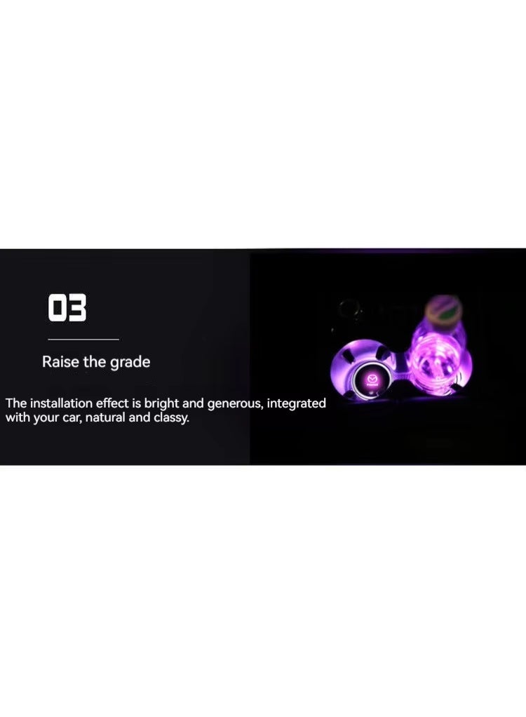 Vierex LED Car Cup Holder Lights For Mazda 7 Colors Changing USB Charging Cup Pad, LED Interior Atmosphere Lamp, Luminous Mat Coasters for Mazda Car Decoration - Image 5