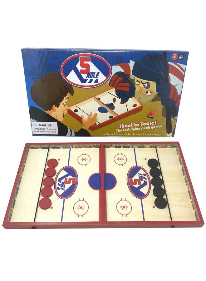 Regal Games 5 Hole Fun Fast Family Friendly Finger Hockey Puck Game Includes 1 Gameboard 5 Red Pucks 5 Black Pucks Ideal For 2 Players Ages 6+