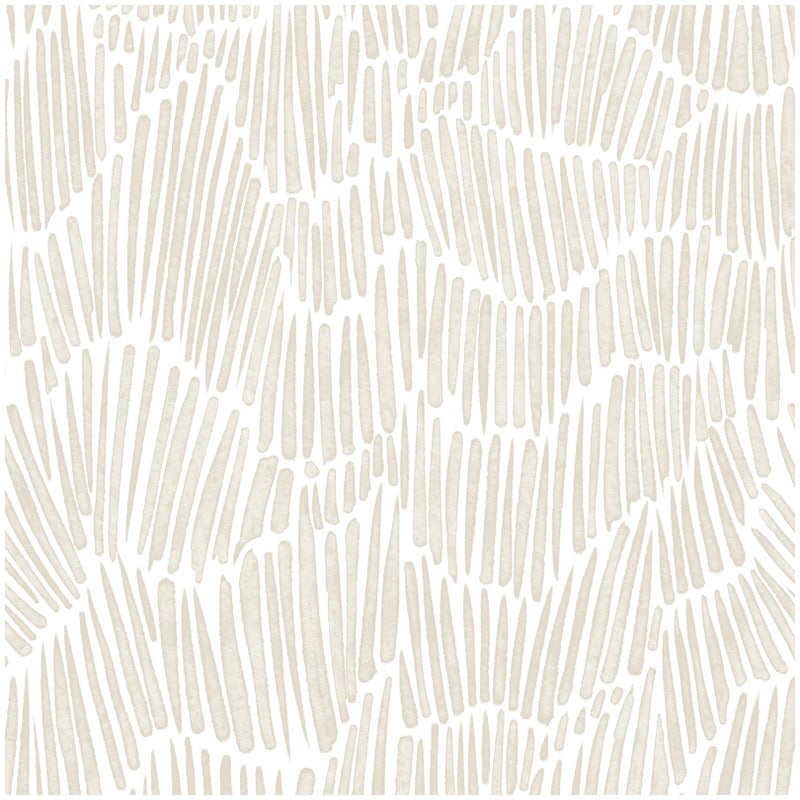 Theper Beige Wallpaper 17.3"Ã—78.8" Modern Striped Peel and Stick Wallpaper Boho Removable Self Adhesive Wall Paper for Bedroom Waterproof White and Gold Contact Paper for Cabinets Vinyl - Image 1