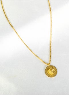Stainless Steel Gold Necklace with Medousa Pendant