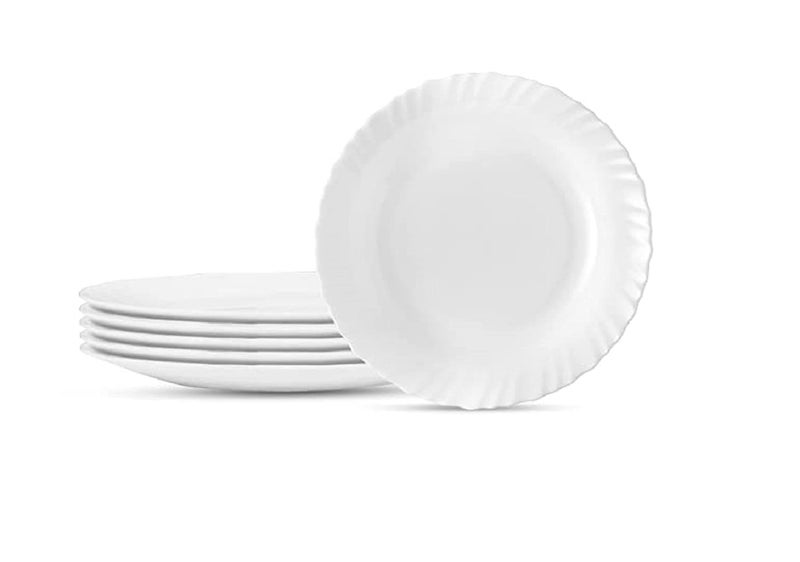 Saaikee Classique Quarter Dinner Plates for Dining Table to Serve Salads Fruits Snacks Multi Use Ceramic White Set of 6 75 Inch - Image 2