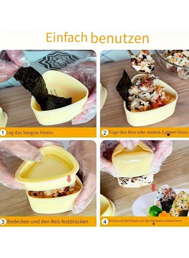 KANGLI 7 Pack Onigiri Mold, 7 Pack Rice Mold Musubi Maker Kit, Musubi Maker Press, Classic Triangle Rice Ball Mold Maker Sushi Mold for Kid Lunch Bento, Home DIY - Image 5
