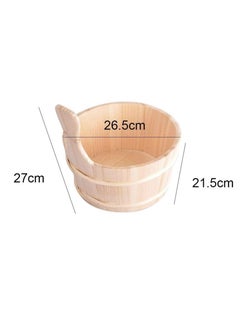 Aqua Wooden Sauna Bucket, Steaming Accessories 4L  - Image 2