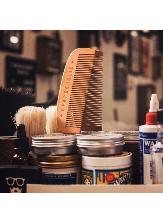 Beardoholic Beardoholic Beard Comb With a Gift Box – Wide Teeth – Anti-Static, Eliminates Tangles and Keeps Your Beard Neat and Tidy – 5.31 x 1.96 IN Handmade 100% Pearwood Design  - Image 3