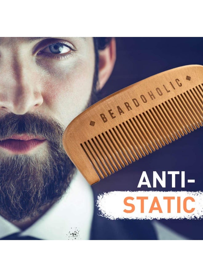 Beardoholic Beardoholic Beard Comb With a Gift Box – Wide Teeth – Anti-Static, Eliminates Tangles and Keeps Your Beard Neat and Tidy – 5.31 x 1.96 IN Handmade 100% Pearwood Design  - Image 5
