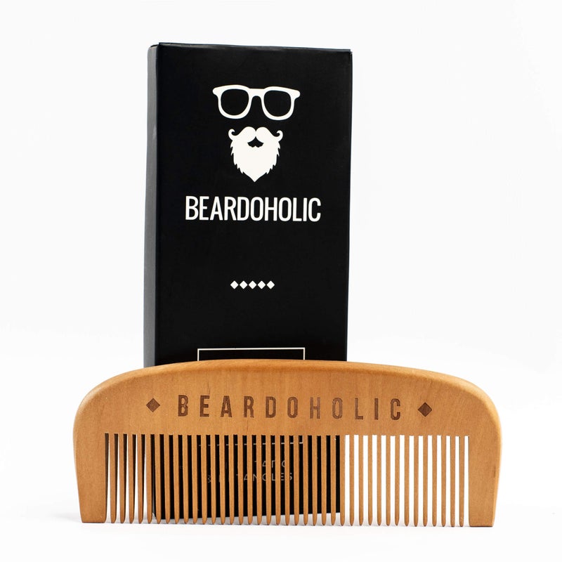 Beardoholic Beard Comb With a Gift Box â€“ Wide Teeth â€“ Anti-Static, Eliminates Tangles and Keeps Your Beard Neat and Tidy â€“ 5.31 x 1.96 IN Handmade 100% Pearwood Design - Image 4