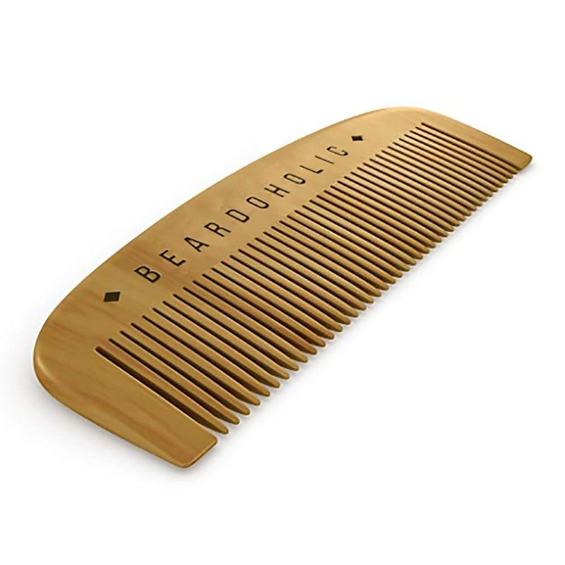 Beardoholic Beard Comb With a Gift Box â€“ Wide Teeth â€“ Anti-Static, Eliminates Tangles and Keeps Your Beard Neat and Tidy â€“ 5.31 x 1.96 IN Handmade 100% Pearwood Design - Image 1