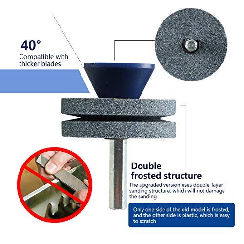 Ankda 【NEW】Double Layer Corundum Lawn Mower Blade Sharpener, Universal Wear Lawnmower Blade Sharpener for Any Power Drill/Hand Drill, Double-Layer Grindstones Easy to Use and Not Easy Damage-(Gray) - Image 5