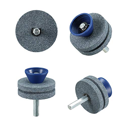 Ankda 【NEW】Double Layer Corundum Lawn Mower Blade Sharpener, Universal Wear Lawnmower Blade Sharpener for Any Power Drill/Hand Drill, Double-Layer Grindstones Easy to Use and Not Easy Damage-(Gray) - Image 3