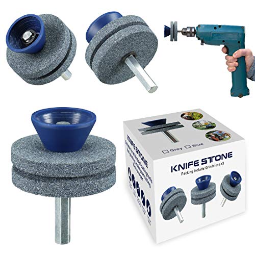 Ankda 【NEW】Double Layer Corundum Lawn Mower Blade Sharpener, Universal Wear Lawnmower Blade Sharpener for Any Power Drill/Hand Drill, Double-Layer Grindstones Easy to Use and Not Easy Damage-(Gray) - Image 1