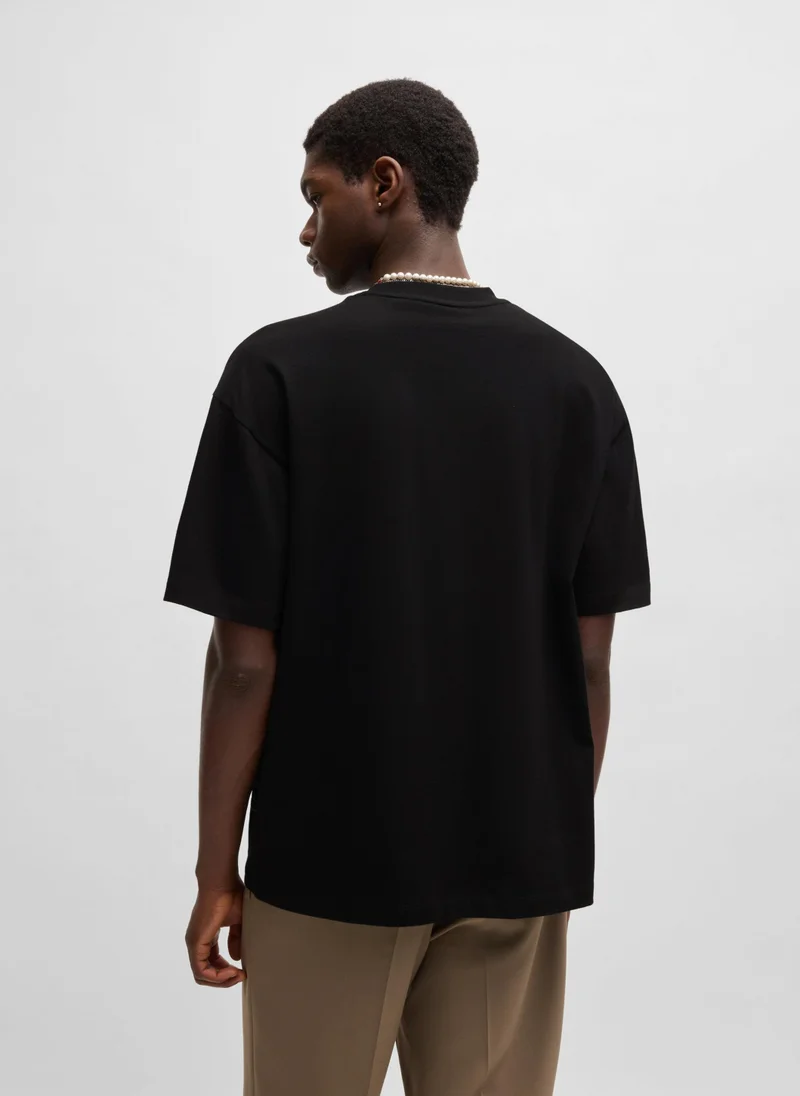HUGO Cotton-jersey T-shirt with glow-in-the-dark artwork