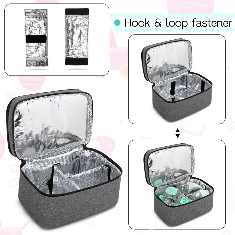 BAFASO Breast Pump Bag Compatible with Momcozy S12 Pro, Momcozy M5, Elvie Breast Pump, Carrying Case for Wearable Breast Pump and Extra Parts, Gray - Image 3