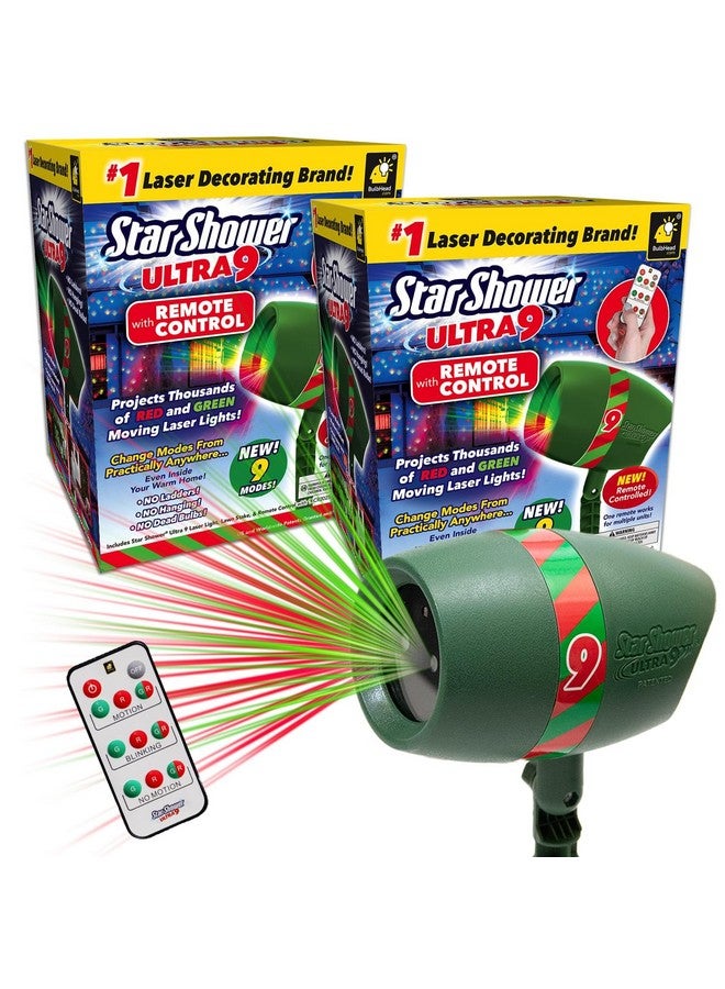 Star Shower Ultra 9 Outdoor Laser Holiday Projector with Remote, 2 Pack, AS-SEEN-ON-TV, New 2023 Model w/ 9 Unique Patterns, Showers Home w/Thousands of Lights, 3 Color Combinations, Up to 3200 Sq Ft - Image 1