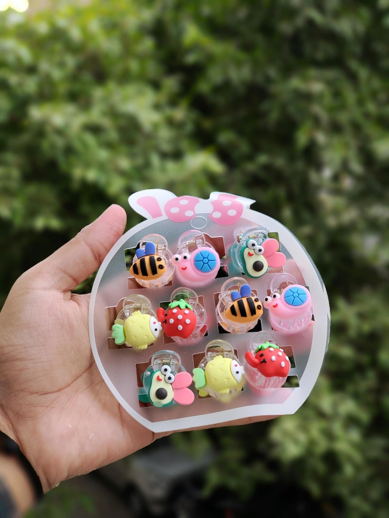 RedChimes 10 Pcs Mini Cute Premium Hair Claw Clips Flower Hair Clutchers Clamp | Hair Accessories For Women & Girls Multicolor (Butterlfy) - Image 2