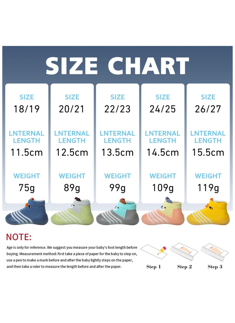 Mr. Penda Baby Toddler Sock Shoes, Infant Soft Rubber Sole Shoes, Breathable Cotton First Walking Shoes, Anti Slip for Kids Baby Girls Boys  - Image 2