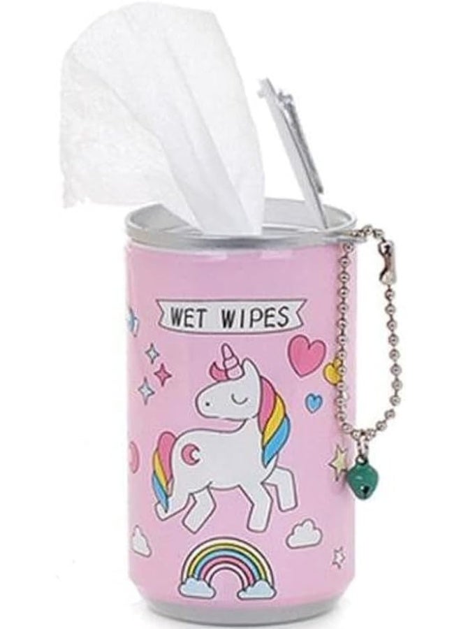 30-Pieces Mini Wet Wipes Tissue in Cartoon Printed Tin Can for Cleaning Face Body for Kids Girls Men Women, Candy Can Shaped, Wet Wipes Napkin, Portable Tin Wet Wipes (1 Can, Multicolor) - Image 1