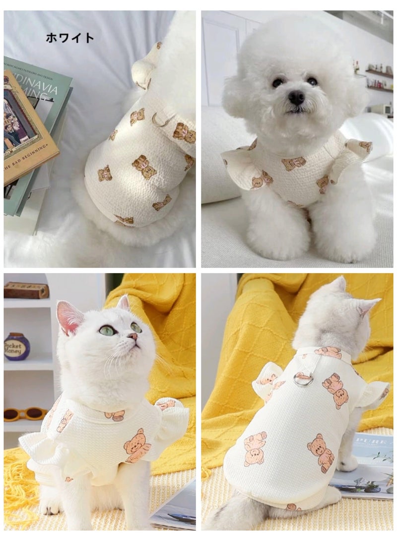 A.M Dog Clothes, Cat Clothes, Pet Supplies, Pet Clothes, Dog T-shirt, Spring and Summer, Thin, Comes with a Stylish Bear Design, Cute, Stylish, Big, Dog Clothes, Costume, Dog Wear, Dog Clothes - Image 1