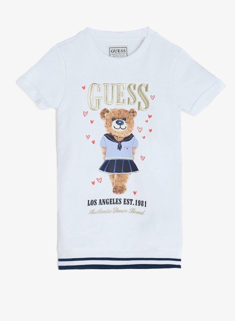 GUESS Kids French Terry Short Sleeve Sweatshirt Dress - Image 2