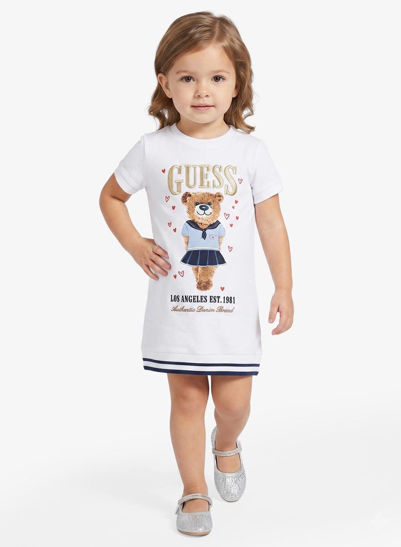 GUESS Kids French Terry Short Sleeve Sweatshirt Dress - Image 1