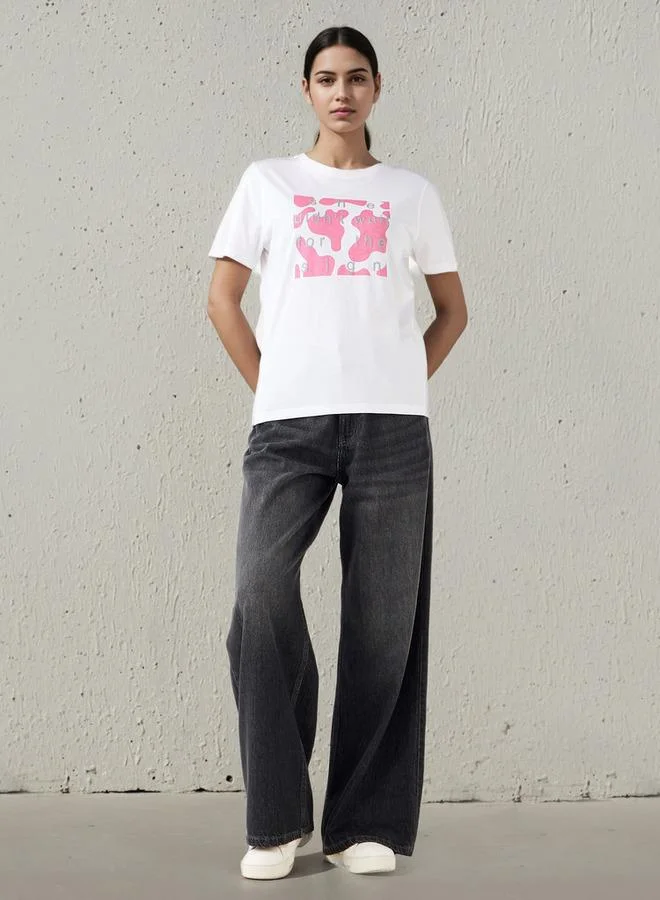 Splash FAV Regular Fit T shirt with Slogan Print Cotton