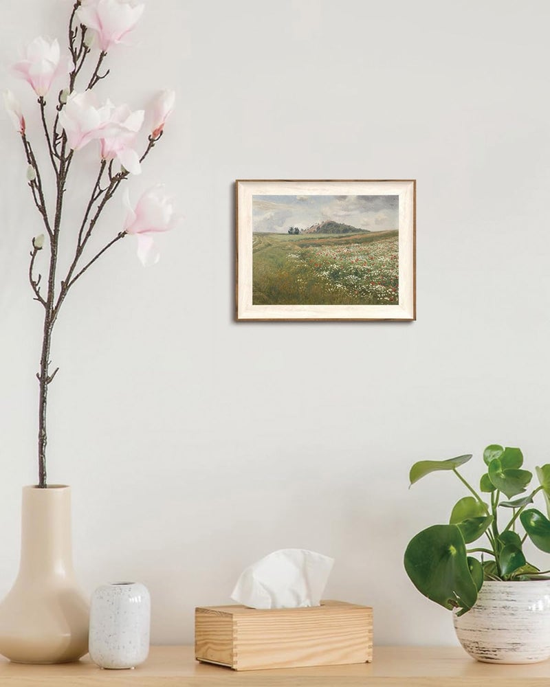 KISSFOX Framed Wall Art Vintage Wall Decor Wildflowers Canvas Art Landscape Pictures Floral Paintings Spring Scenery Artwork Impressionist Prints For Living Room Bedroom Kitchen - Image 3