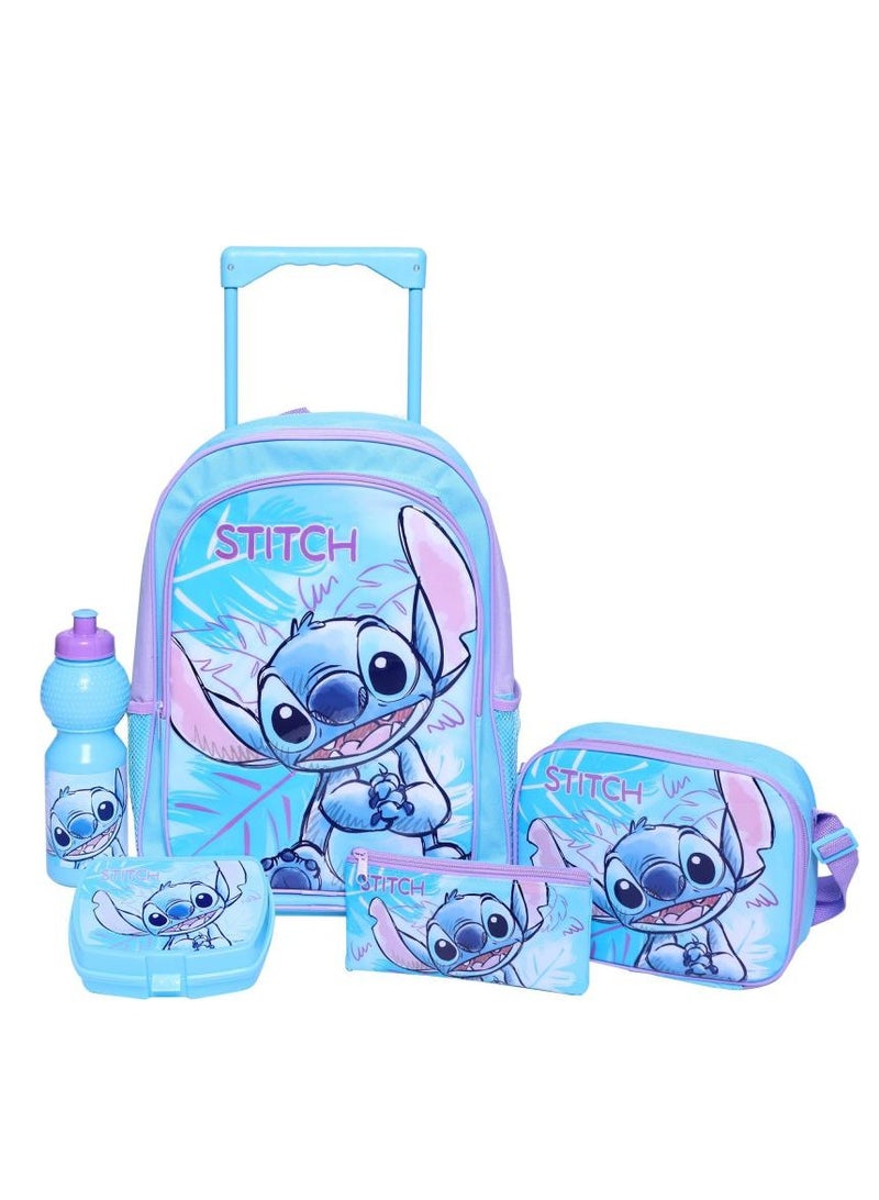 Disney Stitch 5-in-1 Value Set Trolley Bag with Accessory 