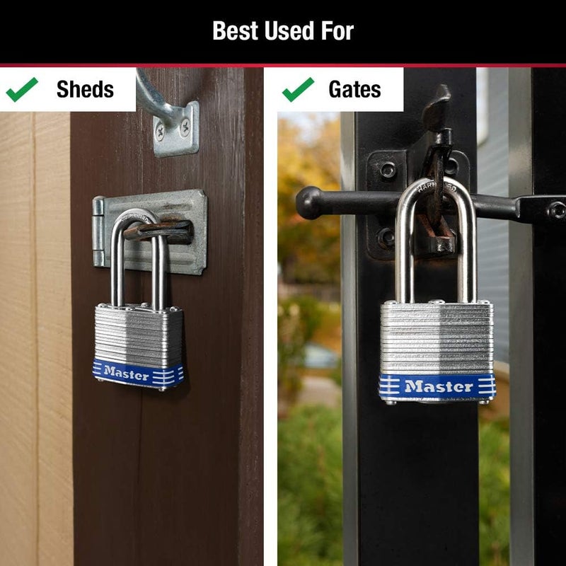 Master Lock Outdoor Padlocks Set - Keyed Alike, 3 Pack with Keys - Image 3